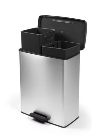 Curver Deco Duo Bin – 2 X 26L – Steel Look